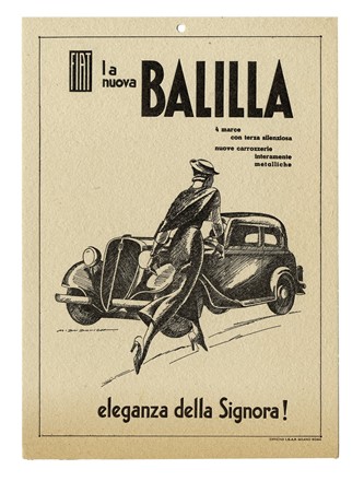 Lotto composto di 2 piccoli manifesti per la Fiat.  Mario Sironi  (Sassari, 1885 - Milano, 1961), Marcello Dudovich  (Trieste, 1878 - Milano, 1962)  - Asta Arte Antica, Moderna e Contemporanea [parte II] - Libreria Antiquaria Gonnelli - Casa d'Aste - Gonnelli Casa d'Aste