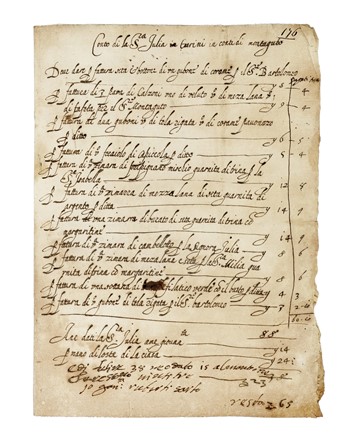 Raccolta di carte antiche di vario argomento: lettere, atti notarili, carte di spese ecc.  - Asta Libri, Autografi e Manoscritti - Libreria Antiquaria Gonnelli - Casa d'Aste - Gonnelli Casa d'Aste