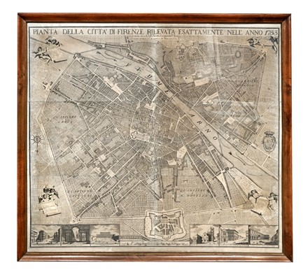  Francesco Magnelli  (notizie 1779 -1783, ), Cosimo Zocchi  (Firenze,, 1747 - notizie fino al 1787, ) : Pianta della Citt� di Firenze rilevata esattamente nell?Anno 1783 / e dedicata a S.A.R. Pietro Leopoldo P.R. di / Ungh. e di Boe. e Granduca di Toscana.  - Auction Arte Antica, Moderna e Contemporanea [parte I] - Libreria Antiquaria Gonnelli - Casa d'Aste - Gonnelli Casa d'Aste