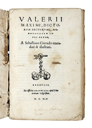  Valerius Maximus : Dictorum factorumque memorabilium libri novem. Storia, Filosofia, Storia, Diritto e Politica  - Auction Libri, Autografi e Manoscritti - Libreria Antiquaria Gonnelli - Casa d'Aste - Gonnelli Casa d'Aste