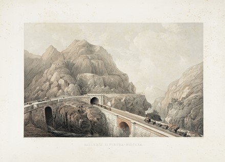  Carlo Bossoli  (Lugano, 1815 - Torino, 1884), Theodor Picken  (attivo a Londra nella II met� del XIX secolo, ), Edmund Walker  (1813 - 1882) : Otto tavole da Views on the Railway between Turin and Genoa.  - Auction Arte Antica, Moderna e Contemporanea [parte I] - Libreria Antiquaria Gonnelli - Casa d'Aste - Gonnelli Casa d'Aste