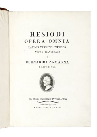  Hesiodus : Opera omnia... Bodoni, Letteratura classica, Collezionismo e Bibliografia, Letteratura  - Auction Libri, Autografi e Manoscritti - Libreria Antiquaria Gonnelli - Casa d'Aste - Gonnelli Casa d'Aste