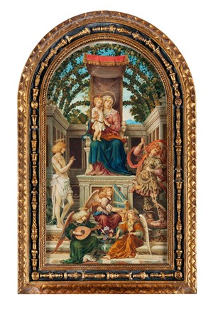  Ricciardo Meacci  (Chiusi, 1856 - Firenze, 1938) : Madonna con Ges� bambino in trono.  - Asta Arte Antica, Moderna e Contemporanea [parte II] - Libreria Antiquaria Gonnelli - Casa d'Aste - Gonnelli Casa d'Aste