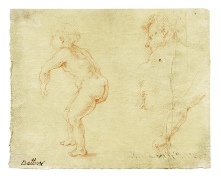  Pompeo Girolamo Batoni  (Lucca, 1708 - Roma, 1787) : Studio per angioletto.  - Asta Arte Antica, Moderna e Contemporanea [parte I] - Libreria Antiquaria Gonnelli - Casa d'Aste - Gonnelli Casa d'Aste