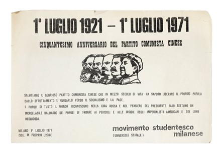 Raccolta di 9 manifesti cartacei originali del movimento studentesco milanese. Storia, Storia, Diritto e Politica  - Auction Libri, Autografi e Manoscritti - Libreria Antiquaria Gonnelli - Casa d'Aste - Gonnelli Casa d'Aste