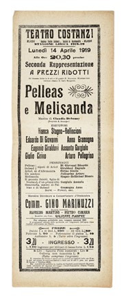 Raccolta di 68 locandine di melodrammi e balletti rappresentati al Teatro Costanzi di Roma.  - Asta Libri, Autografi e Manoscritti - Libreria Antiquaria Gonnelli - Casa d'Aste - Gonnelli Casa d'Aste