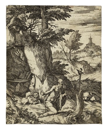  Giovanni Battista Fontana  (Verona, 1541 - Innsbruck, 1587) : San Girolamo.  - Auction Arte Antica, Moderna e Contemporanea [parte I] - Libreria Antiquaria Gonnelli - Casa d'Aste - Gonnelli Casa d'Aste