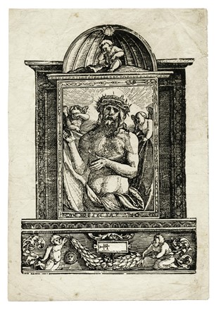  Hans Leonhard Sch�ufelein  (Norimberga,  - N�rdlingen, ) : Cristo uomo dei dolori.  - Asta Arte Antica, Moderna e Contemporanea [parte I] - Libreria Antiquaria Gonnelli - Casa d'Aste - Gonnelli Casa d'Aste