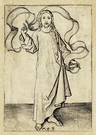  Martin Schongauer  (Colmar,  - Breisach am Rhein, 1491) : Cristo benedicente.  - Asta Arte Antica, Moderna e Contemporanea [parte I] - Libreria Antiquaria Gonnelli - Casa d'Aste - Gonnelli Casa d'Aste