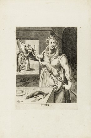  Zacharias Dolendo  (Leida,, 1561 - 1601) [attribuito a] : Aer / Aqua / Terra / Ignis.  - Asta Arte Antica, Moderna e Contemporanea [parte I] - Libreria Antiquaria Gonnelli - Casa d'Aste - Gonnelli Casa d'Aste