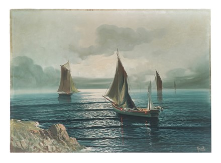  Gustavo Mancinelli  (Roma, 1842 - Napoli, 1906) : Marina.  - Asta Arte Antica, Moderna e Contemporanea [parte II] - Libreria Antiquaria Gonnelli - Casa d'Aste - Gonnelli Casa d'Aste