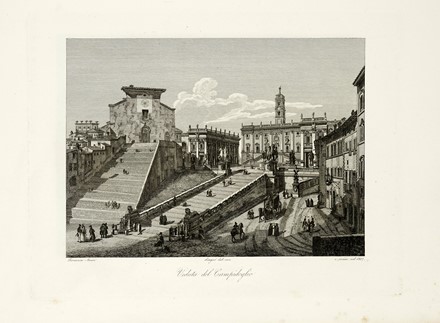  Domenico Amici  (Roma, 1808) : Raccolta delle principali vedute di Roma disegnate dal vero ed incise da Domenico Amici romano / Raccolta di trenta vedute degli obelischi, scelte fontane, e chiostri di Roma Disegnate dal vero ed incise in rame da Domenico Amici romano.  - Asta Arte Antica, Moderna e Contemporanea [parte I] - Libreria Antiquaria Gonnelli - Casa d'Aste - Gonnelli Casa d'Aste
