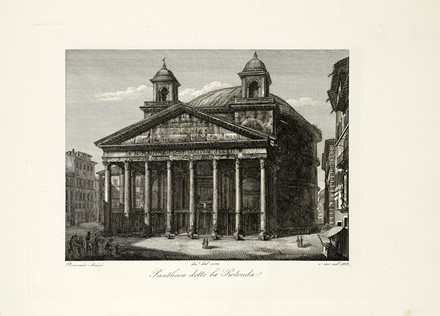  Domenico Amici  (Roma, 1808) : Raccolta delle principali vedute di Roma disegnate dal vero ed incise da Domenico Amici romano / Raccolta di trenta vedute degli obelischi, scelte fontane, e chiostri di Roma Disegnate dal vero ed incise in rame da Domenico Amici romano.  - Asta Arte Antica, Moderna e Contemporanea [parte I] - Libreria Antiquaria Gonnelli - Casa d'Aste - Gonnelli Casa d'Aste