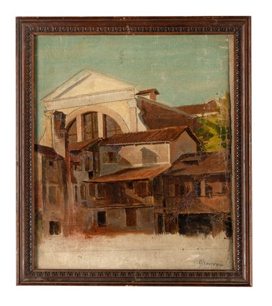  Odoardo Borrani  (Pisa, 1833 - Firenze, 1905) : Bozzetto de Lo Squero di San Trovaso.  - Asta Arte Antica, Moderna e Contemporanea [parte II] - Libreria Antiquaria Gonnelli - Casa d'Aste - Gonnelli Casa d'Aste