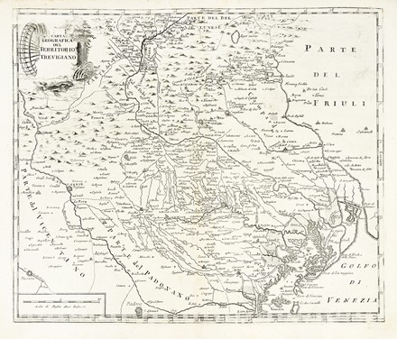  Guillaume De L'Isle  (Parigi,, 1675 - 1726, ) : Carta geografica dell'Stato veneto in'Italia / Carta geografica del Territorio Padovano / Carta geografica del territorio Trevigiano / Carta geografica della  provincia del Friuli.  - Auction Arte Antica, Moderna e Contemporanea [parte I] - Libreria Antiquaria Gonnelli - Casa d'Aste - Gonnelli Casa d'Aste