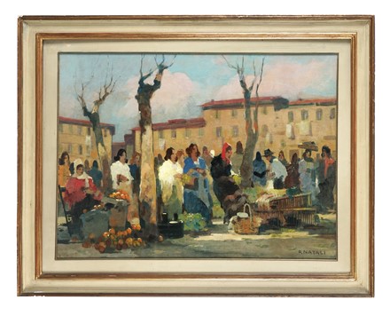  Renato Natali  (Livorno, 1883 - 1979) : Mercato.  - Asta Arte Antica, Moderna e Contemporanea [parte II] - Libreria Antiquaria Gonnelli - Casa d'Aste - Gonnelli Casa d'Aste