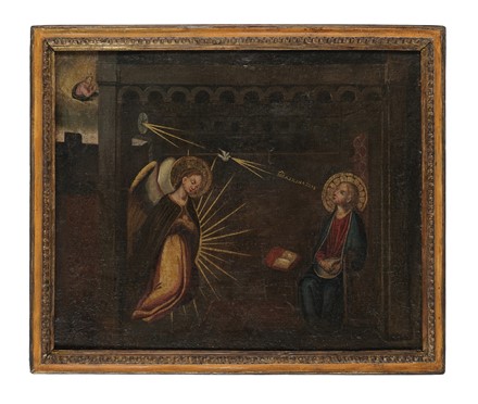  Anonimo toscano fine XVI-inizio XVII secolo : Annunciazione.  - Asta Arte Antica, Moderna e Contemporanea [parte I] - Libreria Antiquaria Gonnelli - Casa d'Aste - Gonnelli Casa d'Aste