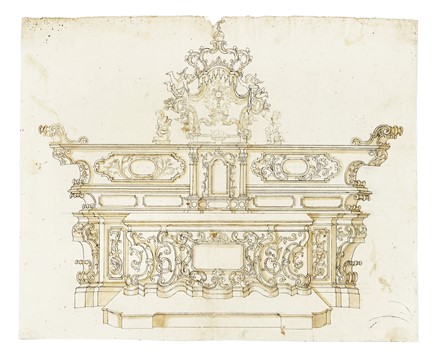  Anonimo del XVIII secolo : Progetti per due grandi mobili da sacrestia.  - Asta Arte Antica, Moderna e Contemporanea [parte I] - Libreria Antiquaria Gonnelli - Casa d'Aste - Gonnelli Casa d'Aste