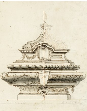  Anonimo del XVII secolo : Progetto per monumento  funebre.  - Asta Arte Antica, Moderna e Contemporanea [parte I] - Libreria Antiquaria Gonnelli - Casa d'Aste - Gonnelli Casa d'Aste