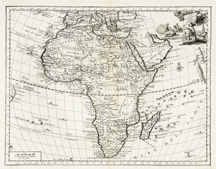 Guillaume De L'Isle  (Parigi,, 1675 - 1726, ) : Carta Generale dell'Africa / Carta geografica del Capo di Buona Speranza.  - Asta Arte Antica, Moderna e Contemporanea [parte I] - Libreria Antiquaria Gonnelli - Casa d'Aste - Gonnelli Casa d'Aste