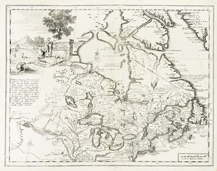  Guillaume De L'Isle  (Parigi,, 1675 - 1726, ) : Carta geografica del Canada nell'America Settentrionale / Carta geografica dela Florida nell'America Settentrionale.  - Asta Arte Antica, Moderna e Contemporanea [parte I] - Libreria Antiquaria Gonnelli - Casa d'Aste - Gonnelli Casa d'Aste