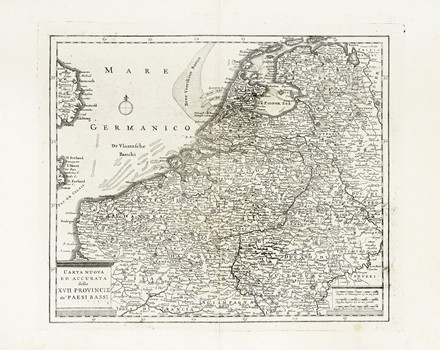  Guillaume De L'Isle  (Parigi,, 1675 - 1726, ) : Carta Nuova ed accurata delle XVII Provincie de' Paesi Bassi / Nuova carta del Ducato di Brabante, Limburgo e della Gheldria Ssup.re / Nuova carta delle Cont�e di Fiandra, Artois, ed Hannonia / Nuova carta del Ducato di Lucemburgo e della Contea di Namur  - Auction Arte Antica, Moderna e Contemporanea [parte I] - Libreria Antiquaria Gonnelli - Casa d'Aste - Gonnelli Casa d'Aste