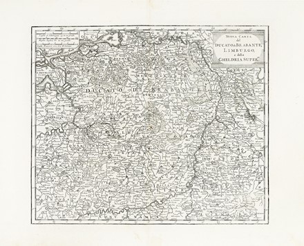  Guillaume De L'Isle  (Parigi,, 1675 - 1726, ) : Carta Nuova ed accurata delle XVII Provincie de' Paesi Bassi / Nuova carta del Ducato di Brabante, Limburgo e della Gheldria Ssup.re / Nuova carta delle Cont�e di Fiandra, Artois, ed Hannonia / Nuova carta del Ducato di Lucemburgo e della Contea di Namur  - Auction Arte Antica, Moderna e Contemporanea [parte I] - Libreria Antiquaria Gonnelli - Casa d'Aste - Gonnelli Casa d'Aste