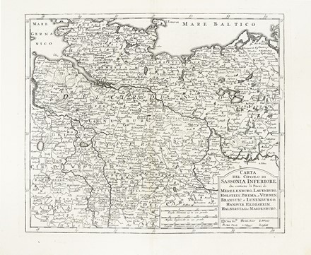  Guillaume De L'Isle  (Parigi,, 1675 - 1726, ) : Germania divisa in dieci circoli / Circolo di Baviera e di Austria / Circolo di Sassonia superiore / Carta del circolo di Sassonia inferiore / Circolo di Franconia e di Svevia / Circolo di Westfalia / Circoli superiore ed inferiore del Reno.  - Auction Arte Antica, Moderna e Contemporanea [parte I] - Libreria Antiquaria Gonnelli - Casa d'Aste - Gonnelli Casa d'Aste