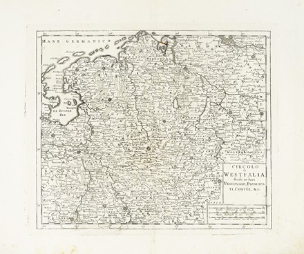  Guillaume De L'Isle  (Parigi,, 1675 - 1726, ) : Germania divisa in dieci circoli / Circolo di Baviera e di Austria / Circolo di Sassonia superiore / Carta del circolo di Sassonia inferiore / Circolo di Franconia e di Svevia / Circolo di Westfalia / Circoli superiore ed inferiore del Reno.  - Auction Arte Antica, Moderna e Contemporanea [parte I] - Libreria Antiquaria Gonnelli - Casa d'Aste - Gonnelli Casa d'Aste