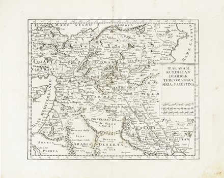  Guillaume De L'Isle  (Parigi,, 1675 - 1726, ) : Europa turchesca / Stati del Turco situati nell'Europa Asia ed Africa / Irak Arabi Kurdistan Diarbek Turcomannia Siria e Palestina / Regno di Persia / Carta nuova dell'Arabia.  - Asta Arte Antica, Moderna e Contemporanea [parte I] - Libreria Antiquaria Gonnelli - Casa d'Aste - Gonnelli Casa d'Aste