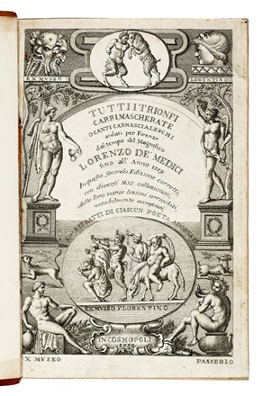  Neri del Boccia [pseud. di Bracci Rinaldo Maria] : Tutti i trionfi, carri, mascherate [...] dal tempo del magnifico Lorenzo de' Medici fino all'anno 1559 [...] seconda edizione. Parte prima (-seconda). Storia locale  - Auction Libri, Autografi e Manoscritti - Libreria Antiquaria Gonnelli - Casa d'Aste - Gonnelli Casa d'Aste