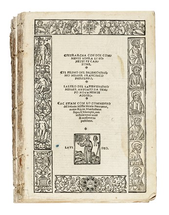  Petrarca Francesco : Petrarcha con doi commenti sopra li sonetti et canzone... Figurato, Classici, Collezionismo e Bibliografia, Letteratura  - Auction Libri, Autografi e Manoscritti - Libreria Antiquaria Gonnelli - Casa d'Aste - Gonnelli Casa d'Aste