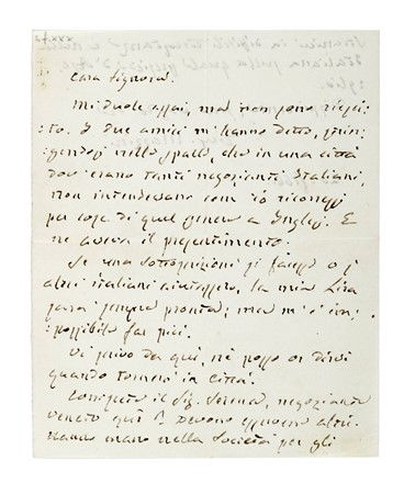 Mazzini Giuseppe : Lettera autografa firmata inviata ad una signora.  - Asta Libri, Autografi e Manoscritti - Libreria Antiquaria Gonnelli - Casa d'Aste - Gonnelli Casa d'Aste