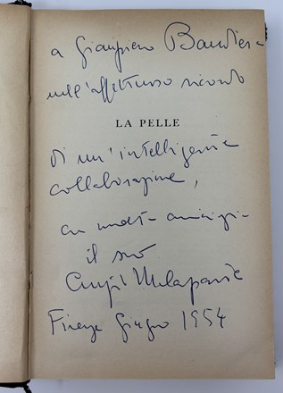  Malaparte Curzio : Dediche autografe su due libri. Letteratura italiana, Letteratura  - Auction Libri, Autografi e Manoscritti - Libreria Antiquaria Gonnelli - Casa d'Aste - Gonnelli Casa d'Aste
