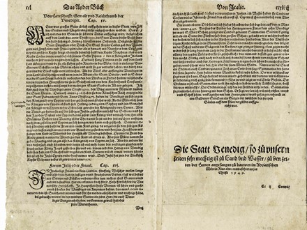  Sebastian M�nster  (Ingelheim am Rhein, 1488 - Basilea, 1552) : Contrafhetung der f�rnemen Statt Venedig sampt den umbligenden Inseln.  - Asta Arte Antica, Moderna e Contemporanea - Libreria Antiquaria Gonnelli - Casa d'Aste - Gonnelli Casa d'Aste