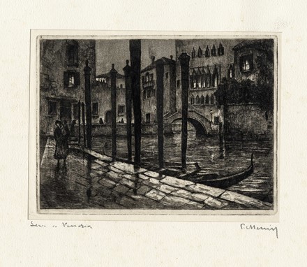  Autori vari : Lotto composto di 9 incisioni su Venezia.  Pericle Menin  (1880 - 1940), Guglielmo Baldassini  (1885 - 1952), Attilio Cavallini  (Noale, 1888 - Camnago Volta, 1946)  - Auction Arte Antica, Moderna e Contemporanea - Libreria Antiquaria Gonnelli - Casa d'Aste - Gonnelli Casa d'Aste