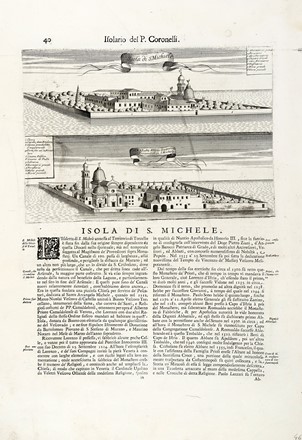  Vincenzo Maria Coronelli  (Venezia, 1650 - 1718) : Otto carte dall'Isolario Veneto con vedute di Isola di S.Giorgio in Venetia/Isola di S.Francesco nel deserto/S.Giacomo di Paludo/Citt� di Murano/Isola di S.Michiele/La Certosa di Venetia/Isola di S. Elena/Isola di S.Lazzaro/Isola di S. Maria delle Gratie  - Asta Arte Antica, Moderna e Contemporanea - Libreria Antiquaria Gonnelli - Casa d'Aste - Gonnelli Casa d'Aste