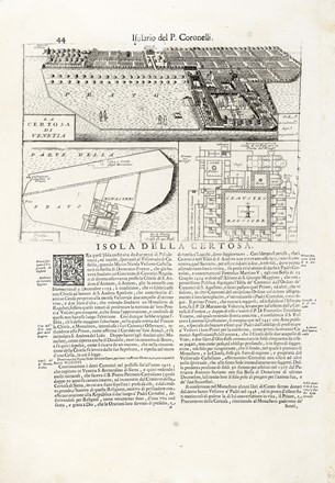 Vincenzo Maria Coronelli  (Venezia, 1650 - 1718) : Otto carte dall'Isolario Veneto con vedute di Isola di S.Giorgio in Venetia/Isola di S.Francesco nel deserto/S.Giacomo di Paludo/Citt� di Murano/Isola di S.Michiele/La Certosa di Venetia/Isola di S. Elena/Isola di S.Lazzaro/Isola di S. Maria delle Gratie  - Asta Arte Antica, Moderna e Contemporanea - Libreria Antiquaria Gonnelli - Casa d'Aste - Gonnelli Casa d'Aste