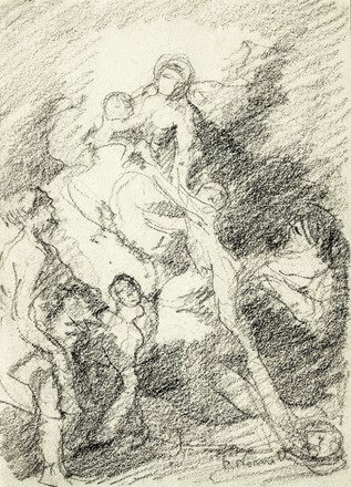  Plinio Nomellini  (Livorno, 1866 - Firenze, 1943) [attribuito a] : Studio di figure in movimento.  - Asta Arte Antica, Moderna e Contemporanea - Libreria Antiquaria Gonnelli - Casa d'Aste - Gonnelli Casa d'Aste