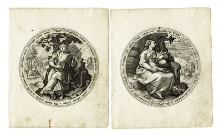  Crispijn Van de Passe de Oude  (Arnemuiden, 1564 - Utrecht, 1637) : Lotto composto da 7 incisioni raffiguranti le Muse.  - Asta Arte Antica, Moderna e Contemporanea - Libreria Antiquaria Gonnelli - Casa d'Aste - Gonnelli Casa d'Aste