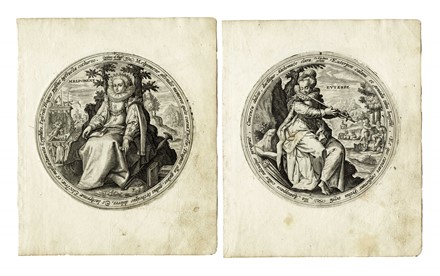  Crispijn Van de Passe de Oude  (Arnemuiden, 1564 - Utrecht, 1637) : Lotto composto da 7 incisioni raffiguranti le Muse.  - Asta Arte Antica, Moderna e Contemporanea - Libreria Antiquaria Gonnelli - Casa d'Aste - Gonnelli Casa d'Aste