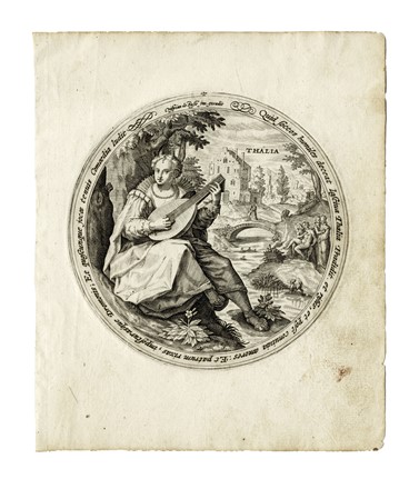  Crispijn Van de Passe de Oude  (Arnemuiden, 1564 - Utrecht, 1637) : Lotto composto da 7 incisioni raffiguranti le Muse.  - Asta Arte Antica, Moderna e Contemporanea - Libreria Antiquaria Gonnelli - Casa d'Aste - Gonnelli Casa d'Aste