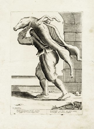  Francesco Curti  (Bologna, ) : Lotto composto di 8 incisioni dalla serie L'arti per via.  Giuseppe Maria Mitelli  (Bologna, 1634 - 1718)  - Asta Arte Antica, Moderna e Contemporanea - Libreria Antiquaria Gonnelli - Casa d'Aste - Gonnelli Casa d'Aste
