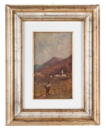  Lorenzo Gignous  (Modena, 1862 - Porto Ceresio, 1958) : Paesaggio del Vergante.  - Asta Arte Antica, Moderna e Contemporanea - Libreria Antiquaria Gonnelli - Casa d'Aste - Gonnelli Casa d'Aste