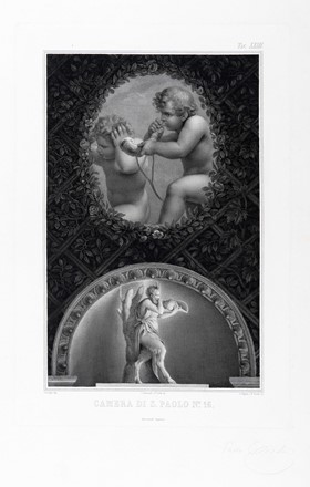  Paolo Toschi  (Parma, 1788 - 1854) : Quattro tavole dagli affreschi del Correggio nella Camera della Badessa, Monastero di San Paolo in Parma.  - Asta Arte Antica, Moderna e Contemporanea - Libreria Antiquaria Gonnelli - Casa d'Aste - Gonnelli Casa d'Aste