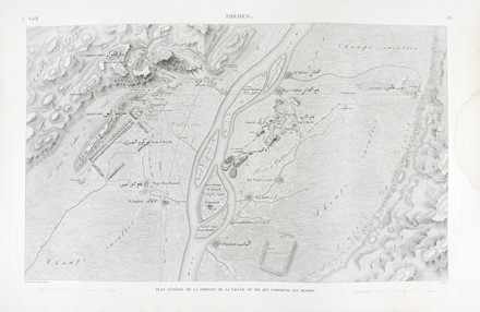  Jean-Baptiste Prosper Jollois  (Brienon-l'Archev�que, 1776 - Parigi, 1842), �douard de Villiers du Terrage  (Versailles, 1780 - Parigi, 1855), Friedrich Schroeder  (Kassel, 1768 - Parigi, 1839) : Th�bes. Plan g�neral de la portion de la Vall�e du Nil qui comprend les ruines (A. Vol.II/Pl. 1) / Th�bes. Byban El Molouk. Plan topographique de l'�xtr�mit� de la Vall�e des tombeaux des rois (A. Vol. II/Pl.77).  - Asta Arte Antica, Moderna e Contemporanea - Libreria Antiquaria Gonnelli - Casa d'Aste - Gonnelli Casa d'Aste