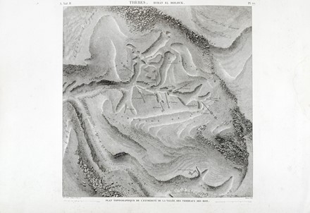  Jean-Baptiste Prosper Jollois  (Brienon-l'Archev�que, 1776 - Parigi, 1842), �douard de Villiers du Terrage  (Versailles, 1780 - Parigi, 1855), Friedrich Schroeder  (Kassel, 1768 - Parigi, 1839) : Th�bes. Plan g�neral de la portion de la Vall�e du Nil qui comprend les ruines (A. Vol.II/Pl. 1) / Th�bes. Byban El Molouk. Plan topographique de l'�xtr�mit� de la Vall�e des tombeaux des rois (A. Vol. II/Pl.77).  - Asta Arte Antica, Moderna e Contemporanea - Libreria Antiquaria Gonnelli - Casa d'Aste - Gonnelli Casa d'Aste