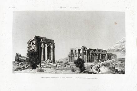  Jean-Baptiste Prosper Jollois  (Brienon-l'Archev�que, 1776 - Parigi, 1842), �douard de Villiers du Terrage  (Versailles, 1780 - Parigi, 1855), Friedrich Schroeder  (Kassel, 1768 - Parigi, 1839) : Quattro tavole da Th�bes. Memnonium (A.Vol.II. Pl. 23, 24, 26, 39).  - Asta Arte Antica, Moderna e Contemporanea - Libreria Antiquaria Gonnelli - Casa d'Aste - Gonnelli Casa d'Aste
