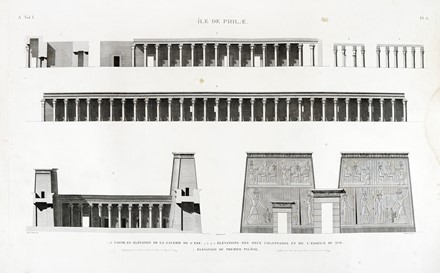  Jean-Baptiste Prosper Jollois  (Brienon-l'Archev�que, 1776 - Parigi, 1842), �douard de Villiers du Terrage  (Versailles, 1780 - Parigi, 1855), Friedrich Schroeder  (Kassel, 1768 - Parigi, 1839) : Ile d' �l�phantine et Sy�ne (A. Vol.I Pl.31) / Ile de Phile (A. Vol.IPl.6).  - Asta Arte Antica, Moderna e Contemporanea - Libreria Antiquaria Gonnelli - Casa d'Aste - Gonnelli Casa d'Aste