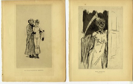  F�licien Rops  (Namur, 1833 - Essonnes, 1898) : Curieuse (Hommage a Pan).  - Asta Arte Antica, Moderna e Contemporanea - Libreria Antiquaria Gonnelli - Casa d'Aste - Gonnelli Casa d'Aste